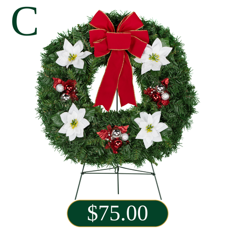 C. White Poinsettia Wreath