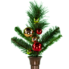 Christmas Pine with Ornaments Niche Vase