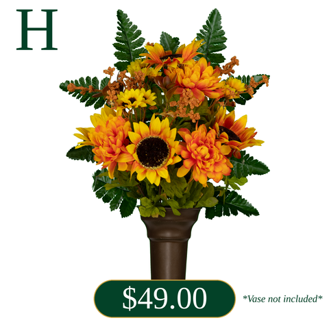 H. Sunflower Holiday Vase