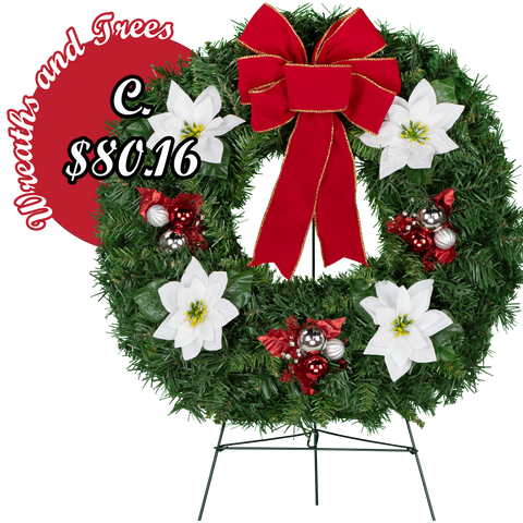 C. White Poinsettia Wreath