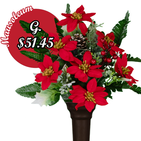 G. Red Poinsettia Vase Arrangement